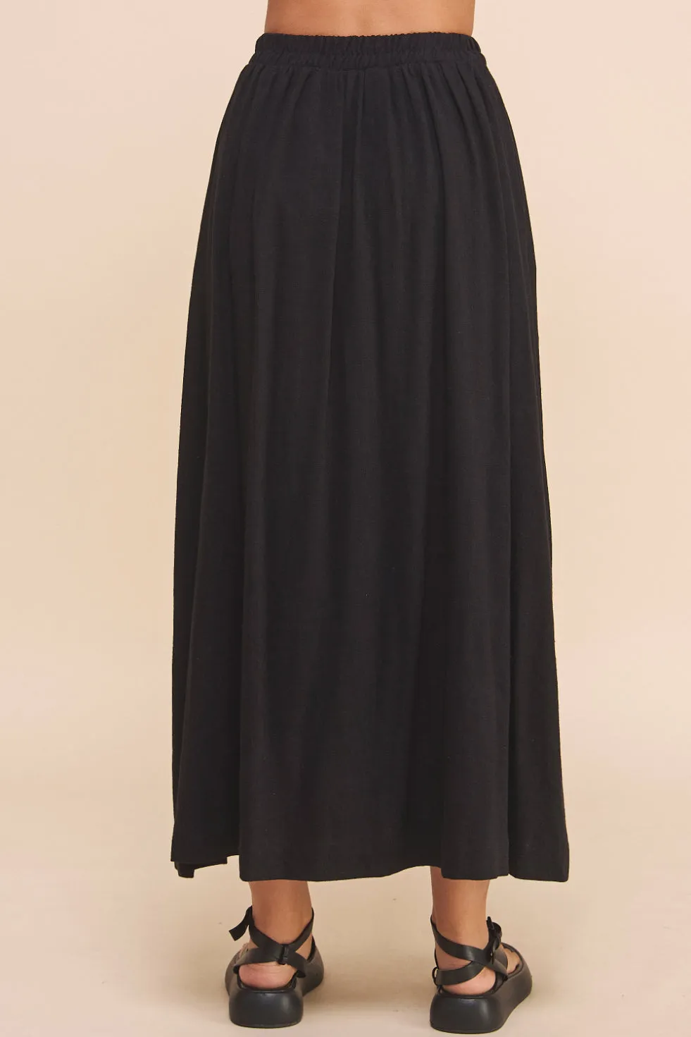 Linen Blend Maxi Skirt