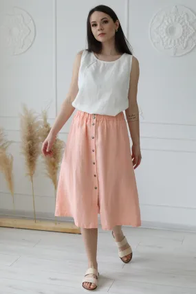 Linen midi skirt Nela