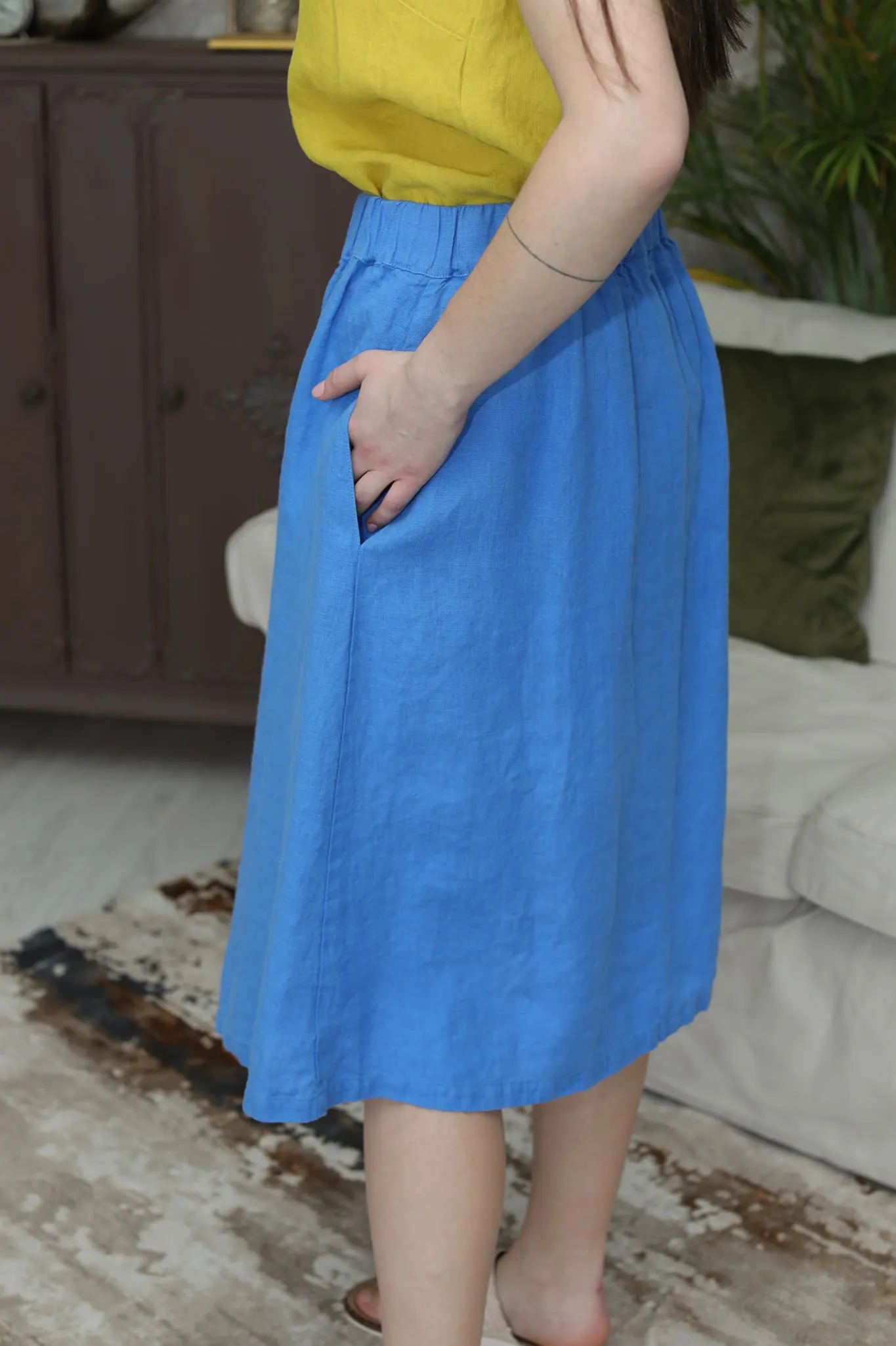 Linen midi skirt Nela