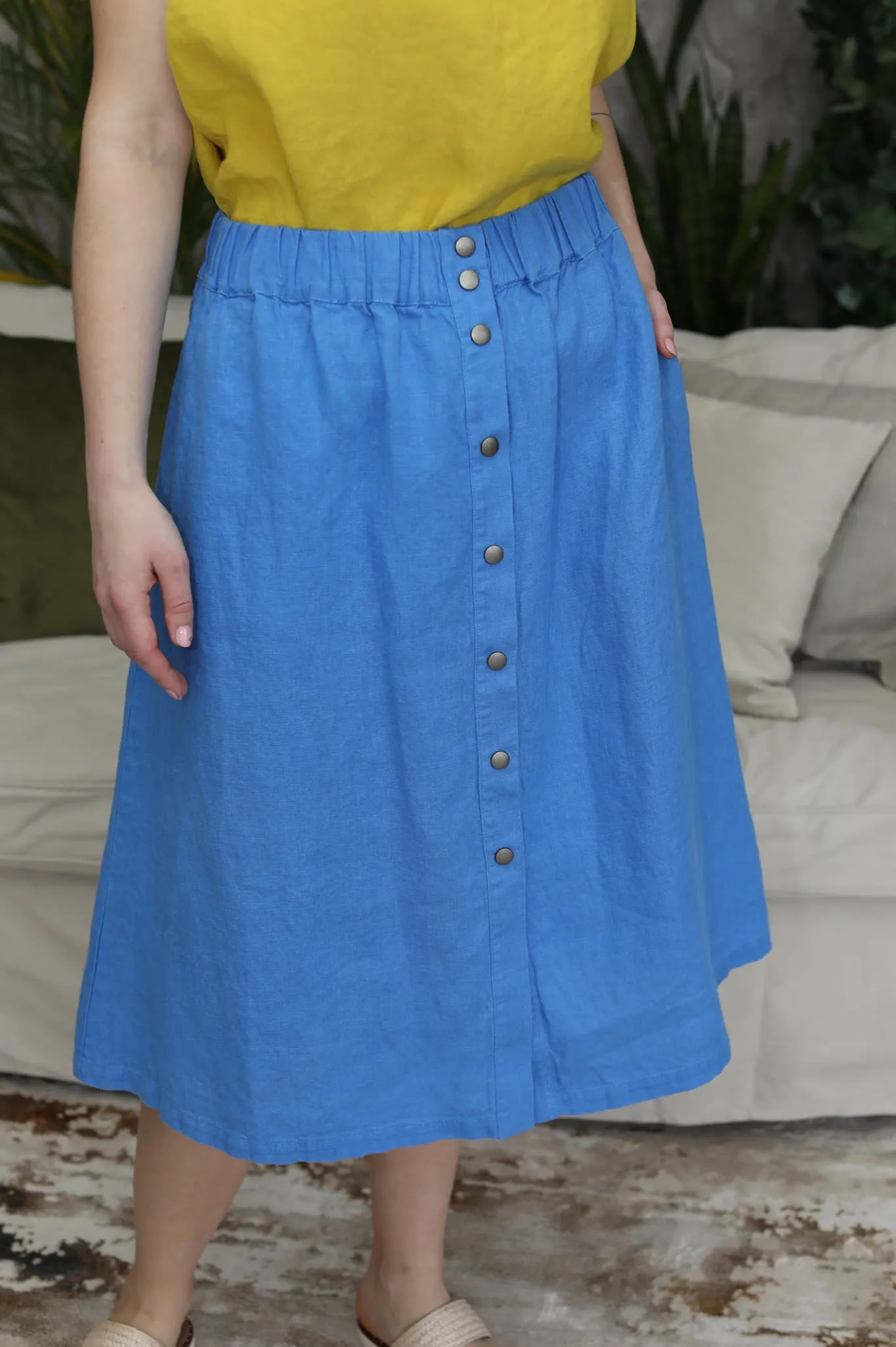Linen midi skirt Nela