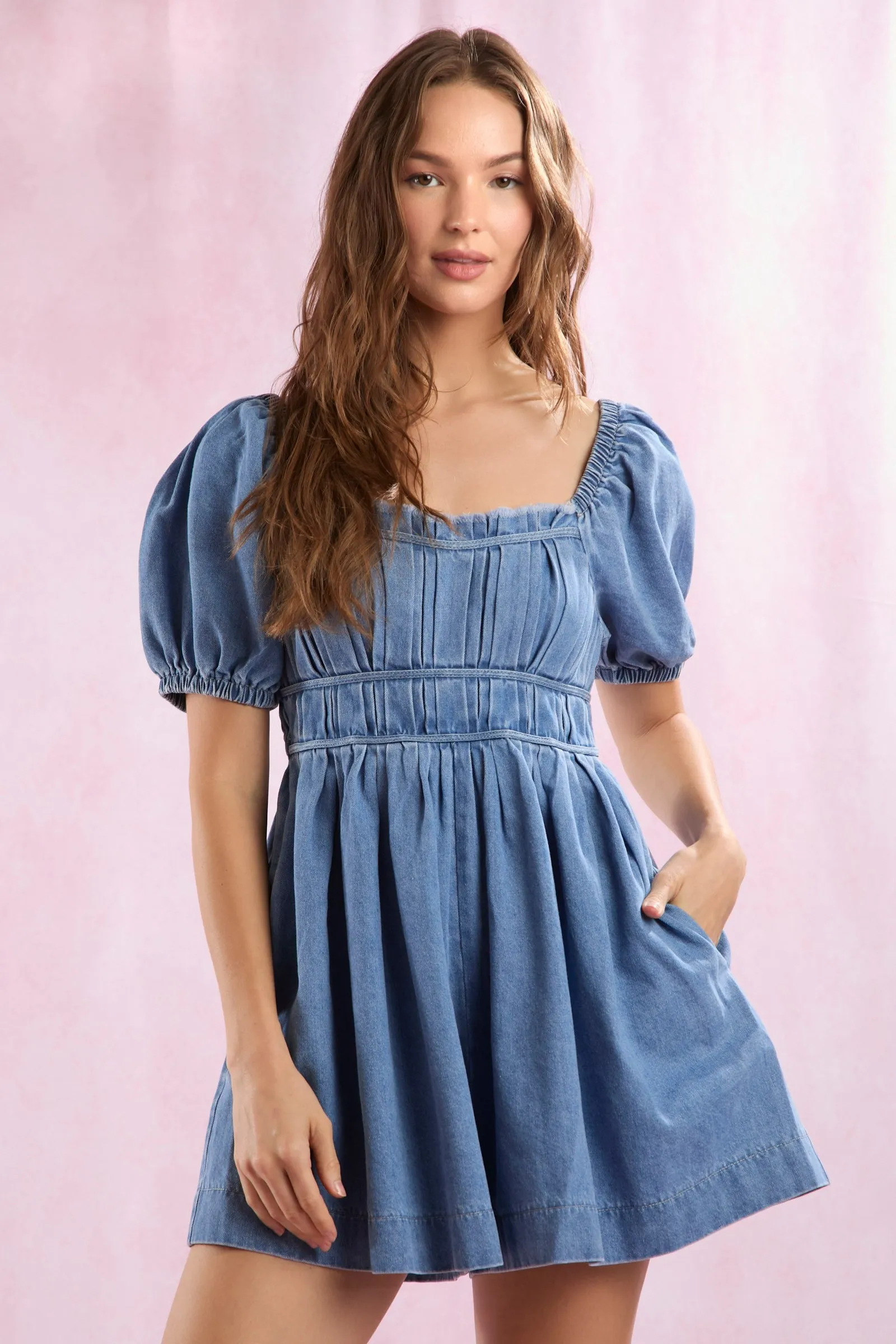 Lover's Lane Denim Romper