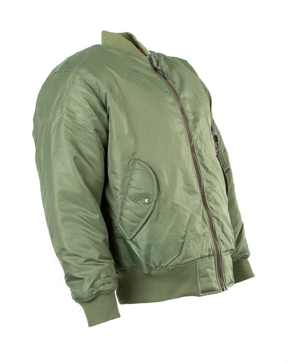 MA1 flight pilot jacket in nylon water resistant material. Olive Green1520-F