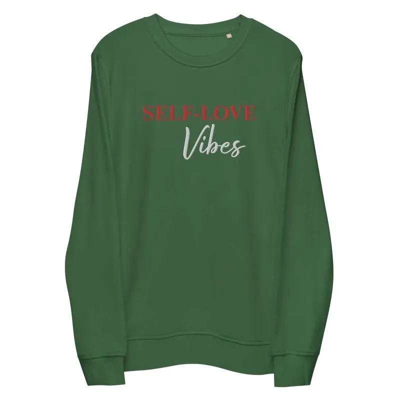 Maiden Art - Self Love Sweatshirt – Cozy, Sustainable, and Stylish Organic Cotton with Recycled Polyester- Soft, Comfortable Fit Eco-Friendly-Perfect for daily wear