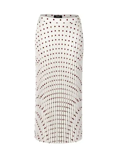 Maxi Pleated Skirt with Polka Dot Print