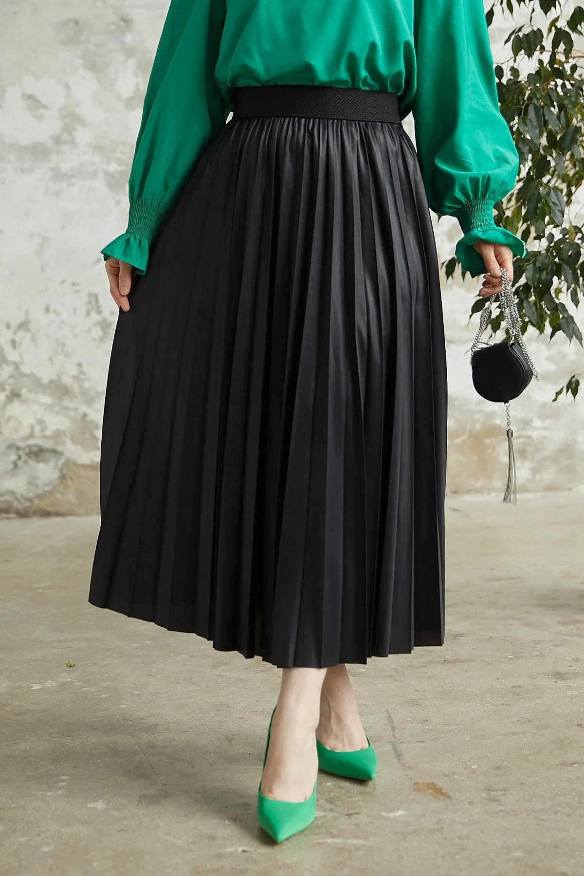 MDS Women Alfea Leather-Look Skirt - Black - Riga