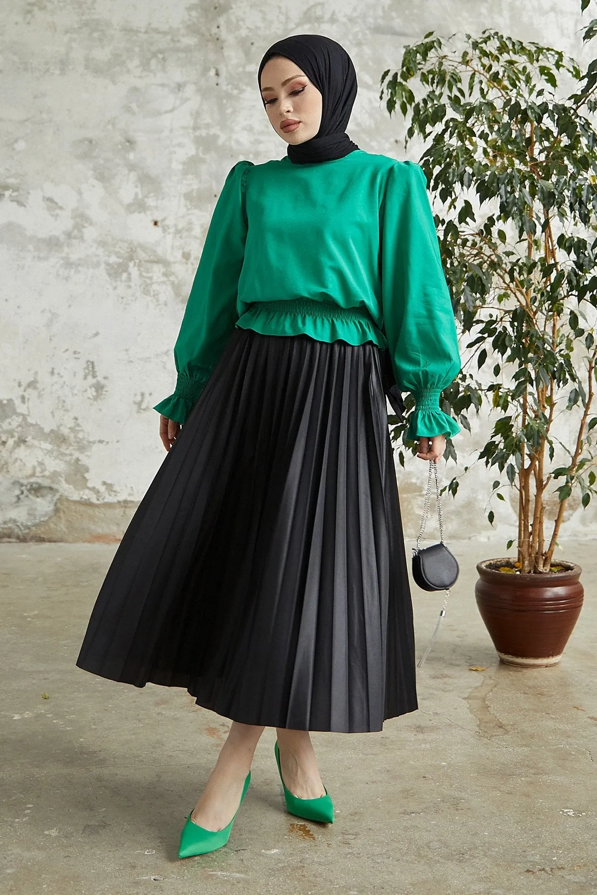 MDS Women Alfea Leather-Look Skirt - Black - Riga