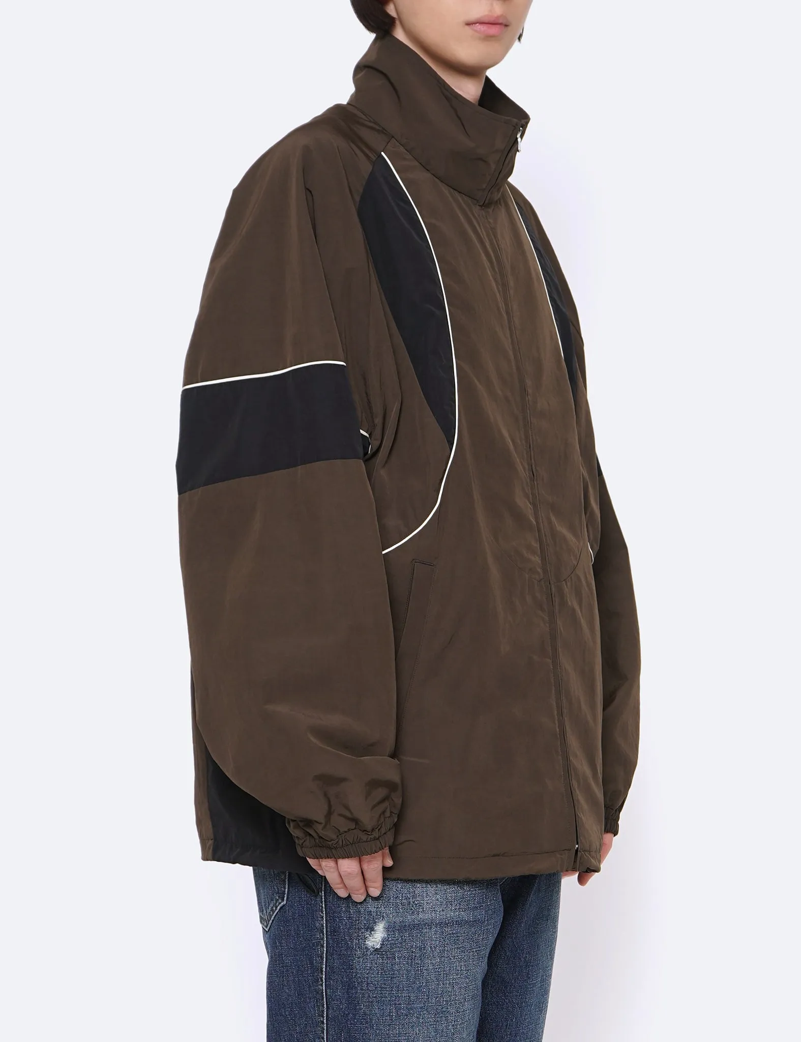 MILITARY KHAKI TRAINER'S TRACK JACKET