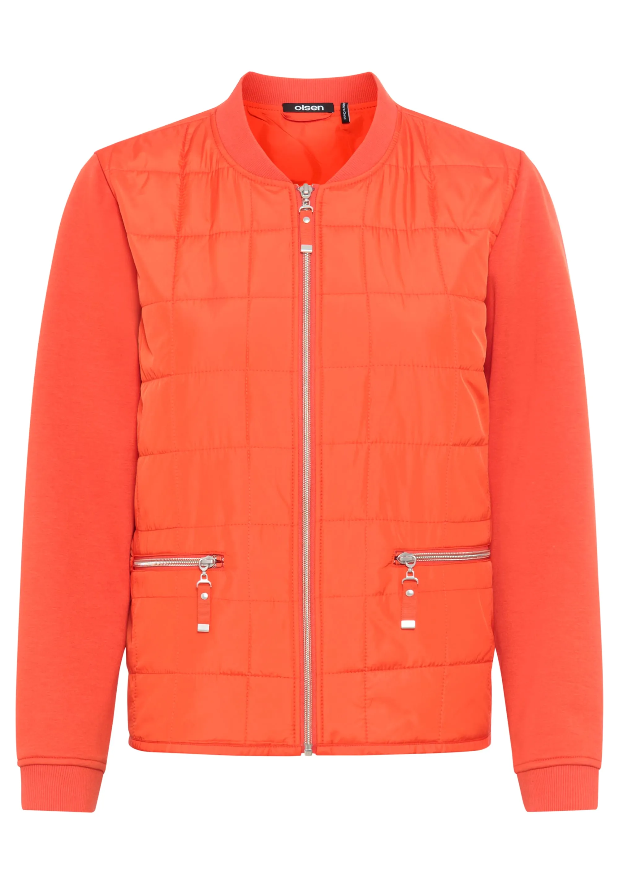 Mixed Media Zip Front Jacket