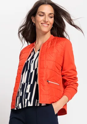 Mixed Media Zip Front Jacket