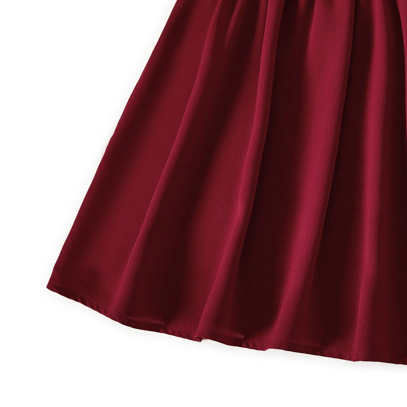 Mommy and Me Bow Decor / Wrap Knot Side Flutter-sleeve Dresses