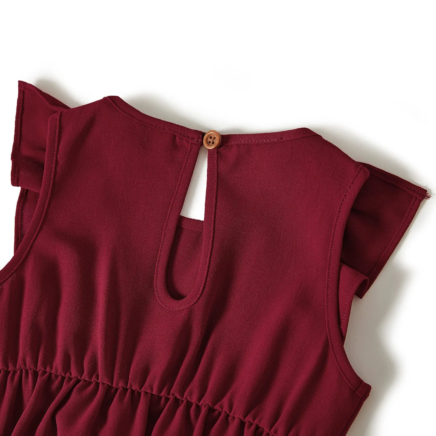 Mommy and Me Bow Decor / Wrap Knot Side Flutter-sleeve Dresses
