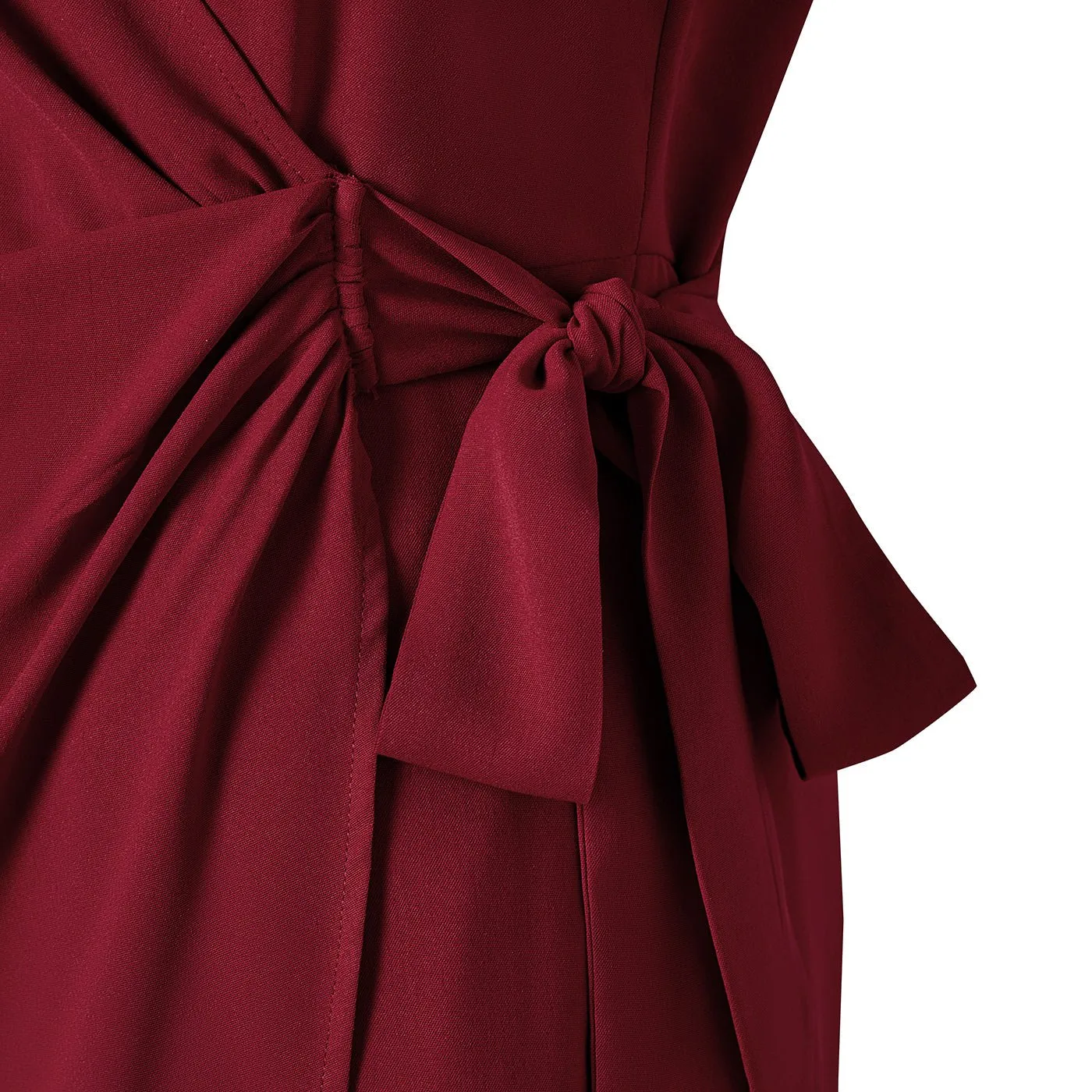 Mommy and Me Bow Decor / Wrap Knot Side Flutter-sleeve Dresses