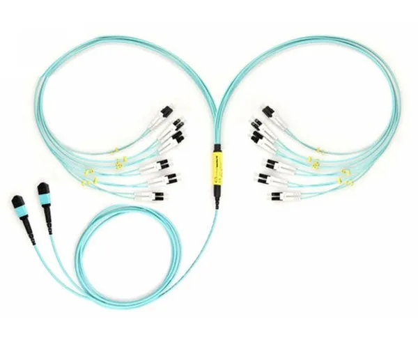 MTP Harness/Breakout Cable, MTP-LC, Multimode OM3 50/125, 10G, 24-Fiber, Plenum