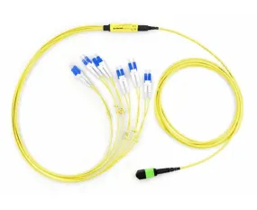 MTP Harness/Breakout Cable, MTP/APC-LC, Single-Mode OS2 9/125, 10G, 12-Fiber, Plenum