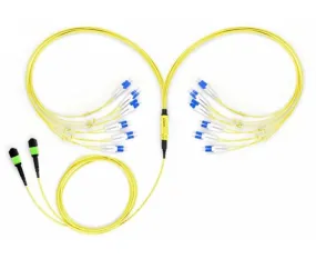 MTP Harness/Breakout Cable, MTP/APC-LC, Single-Mode OS2 9/125, 10G, 24-Fiber, Plenum