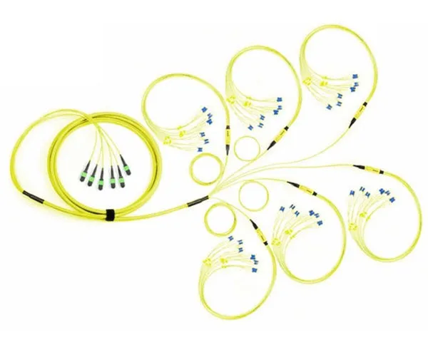 MTP Harness/Breakout Cable, MTP/APC-LC, Single-Mode OS2 9/125, 10G, 72-Fiber, Plenum