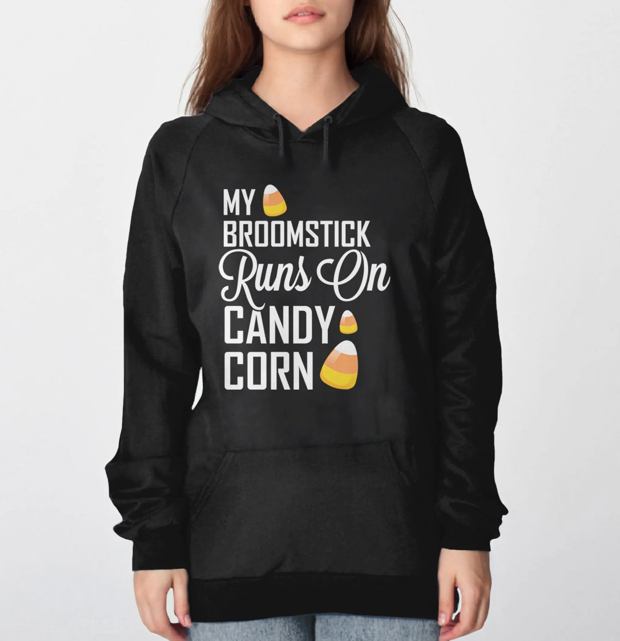 My Broomstick Runs on Candy Corn Halloween Sweater