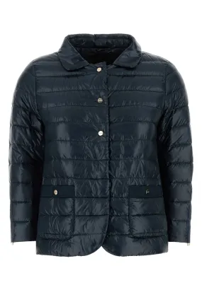Navy blue nylon down jacket