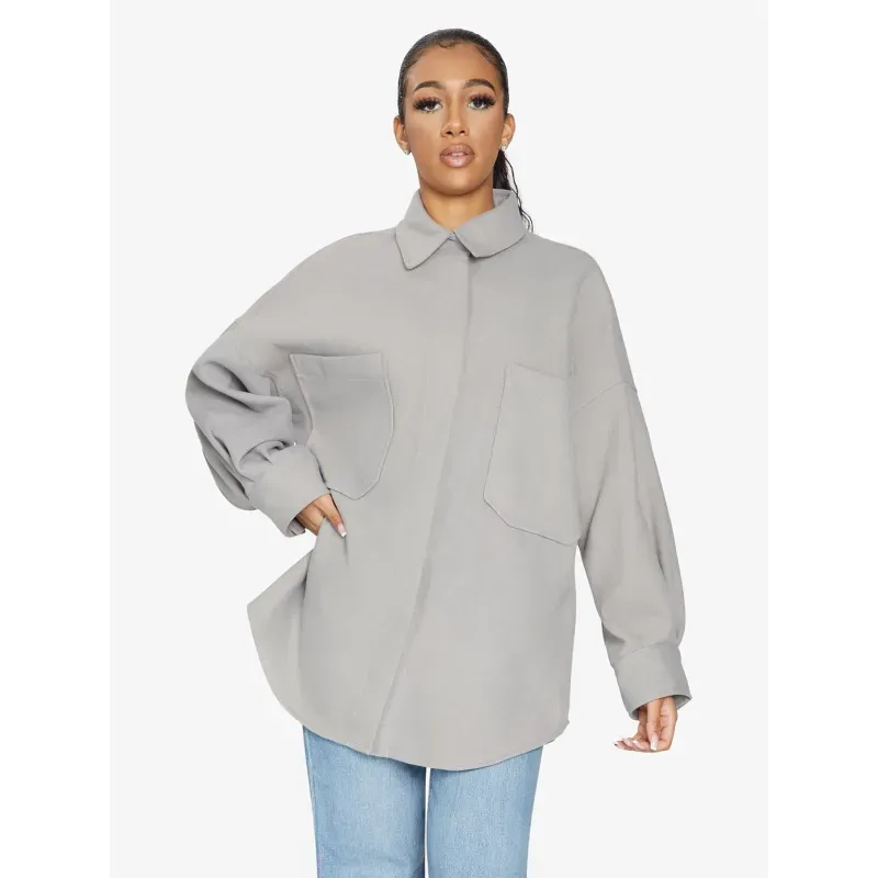Oversized Patch Pocket Shacket