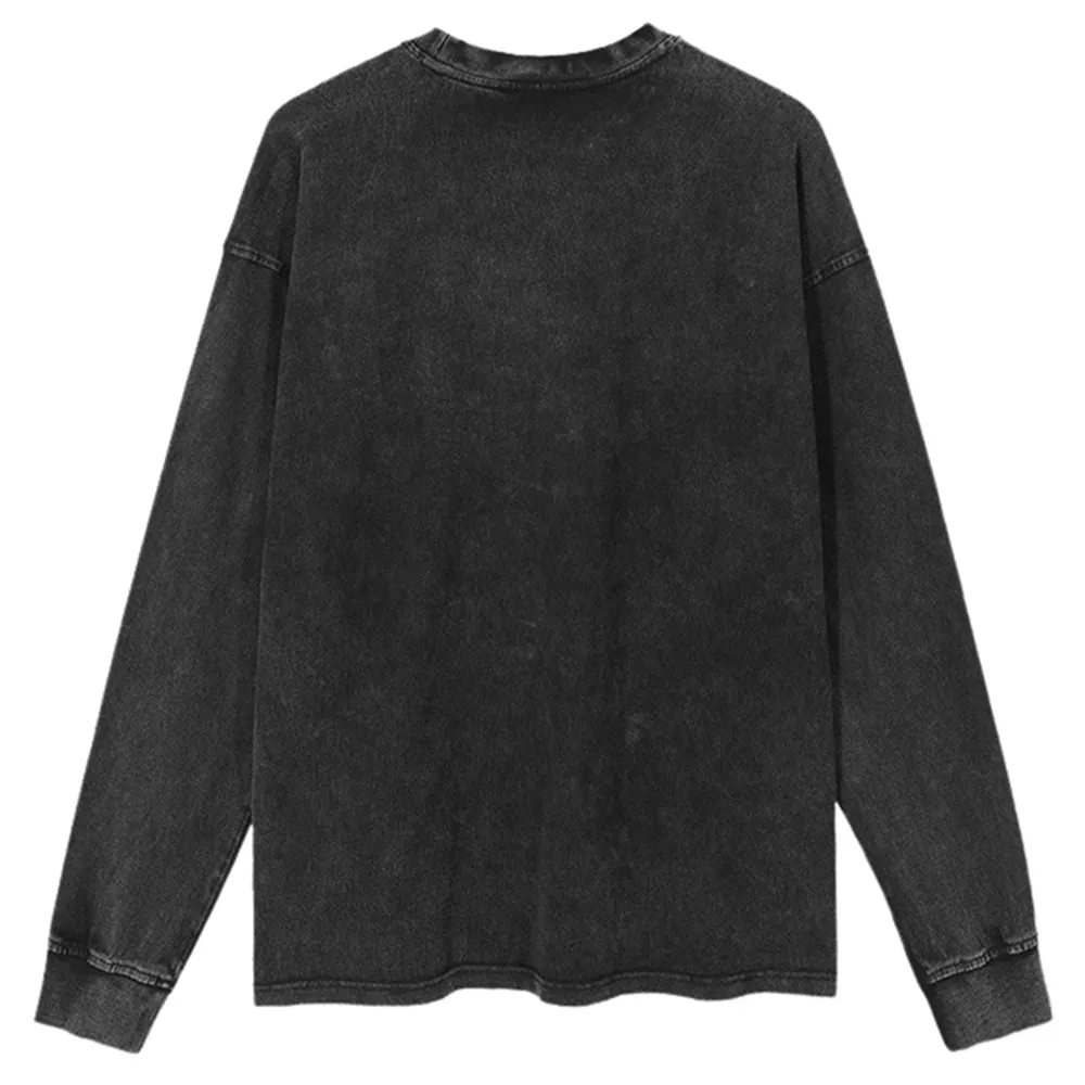 Oversized Vintage Washed LOVE IS TRAP Graphic Sweatshirt