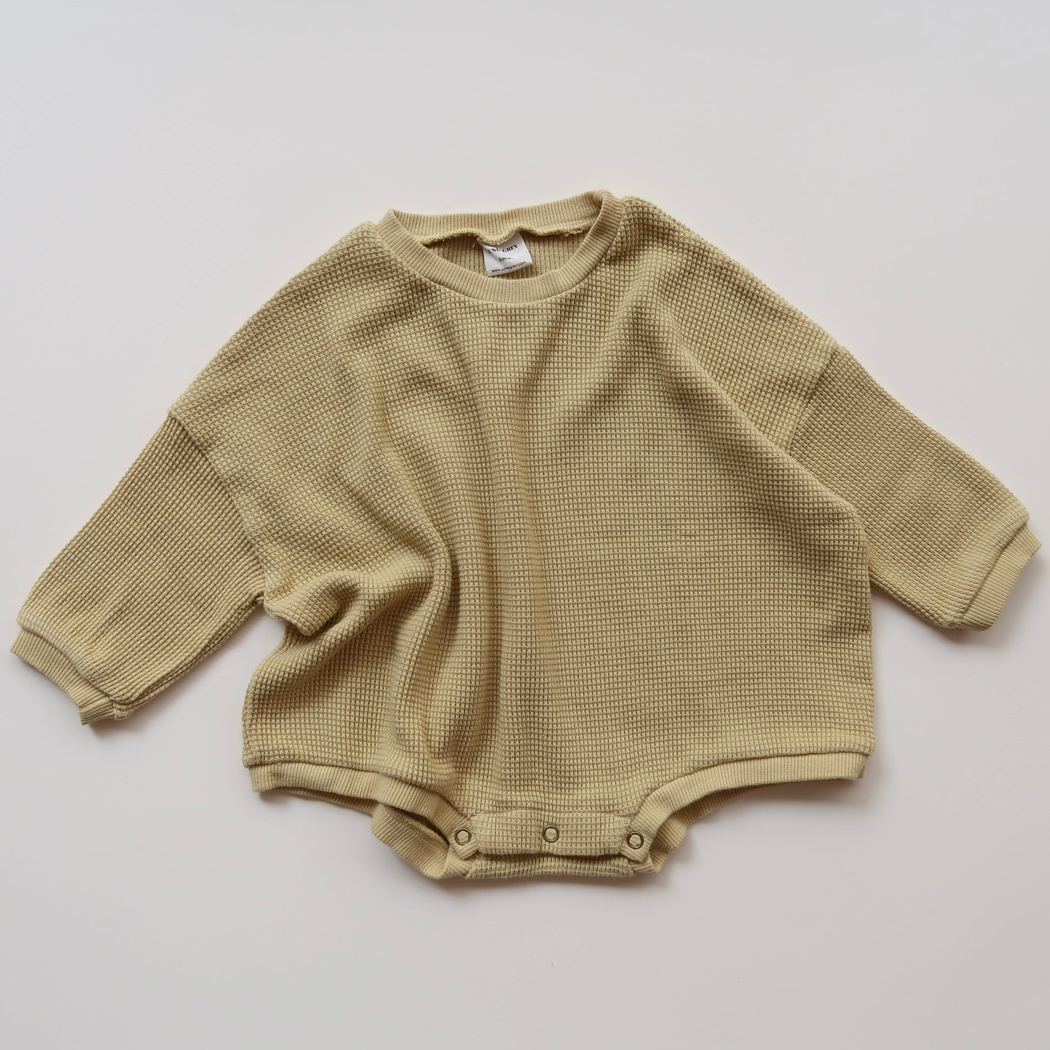 Oversized Waffle Romper | Sage Green