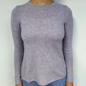 Pale Lavender Purple Cashmere Crew Neck Jumper Small