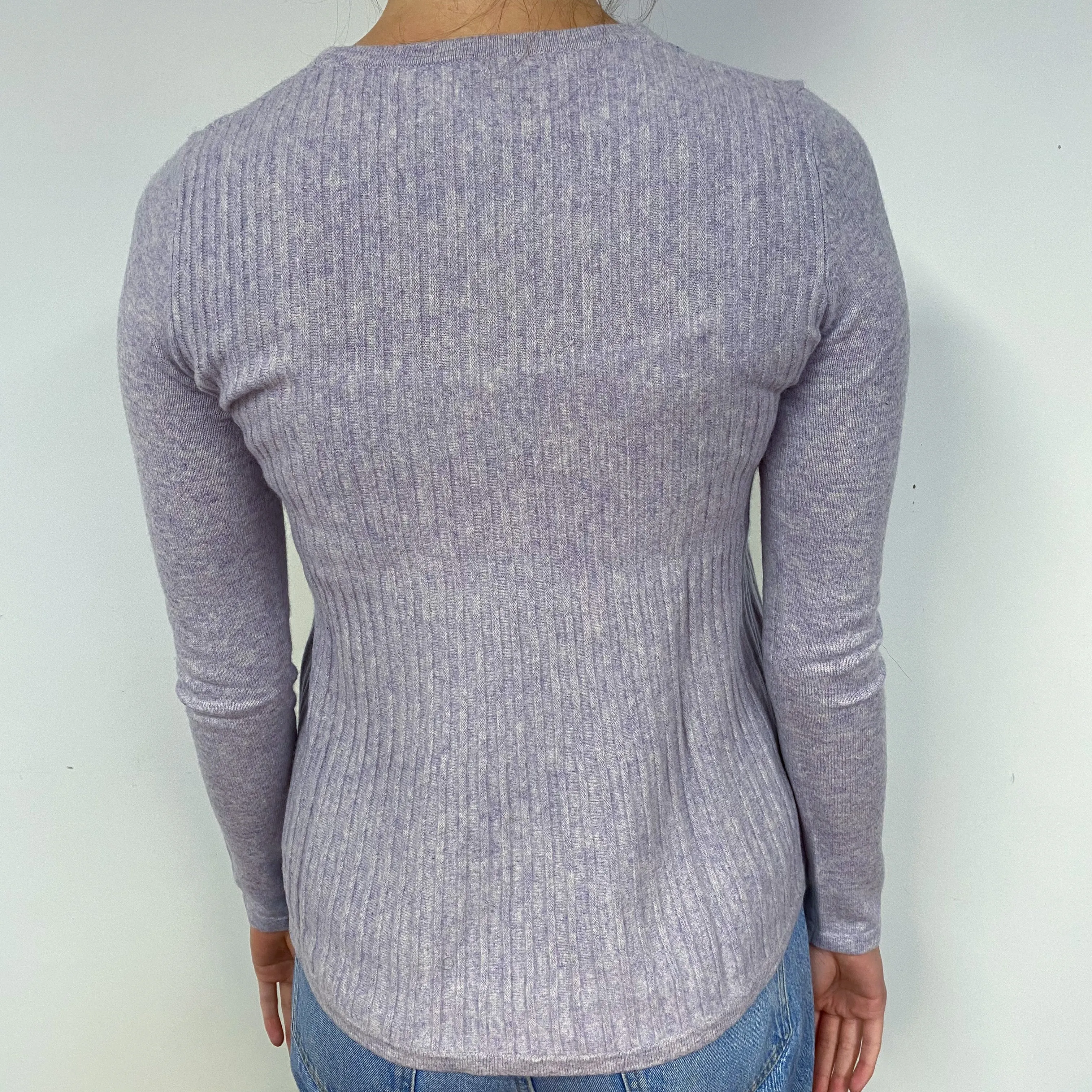 Pale Lavender Purple Cashmere Crew Neck Jumper Small