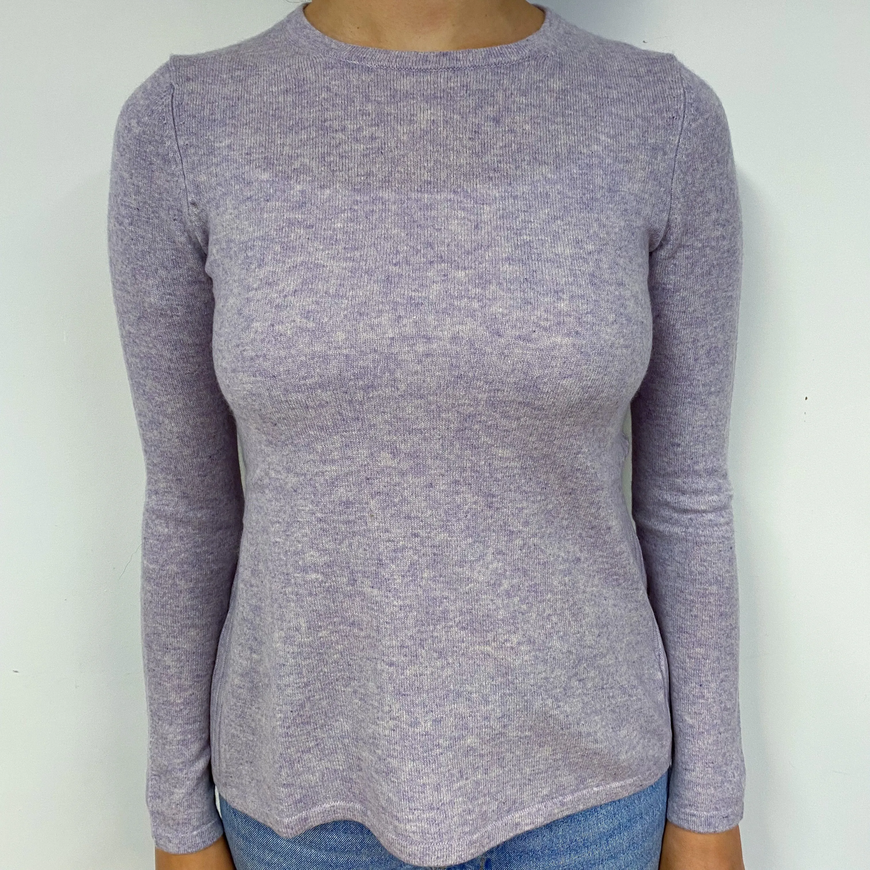 Pale Lavender Purple Cashmere Crew Neck Jumper Small