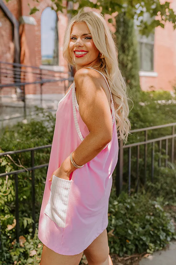 Paradise Getaway Romper Dress in Pink Curves