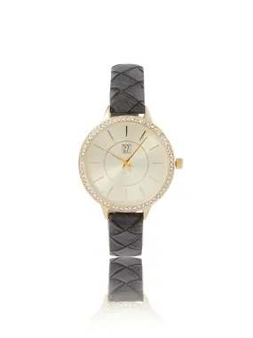 Pave Quilted Band Watch