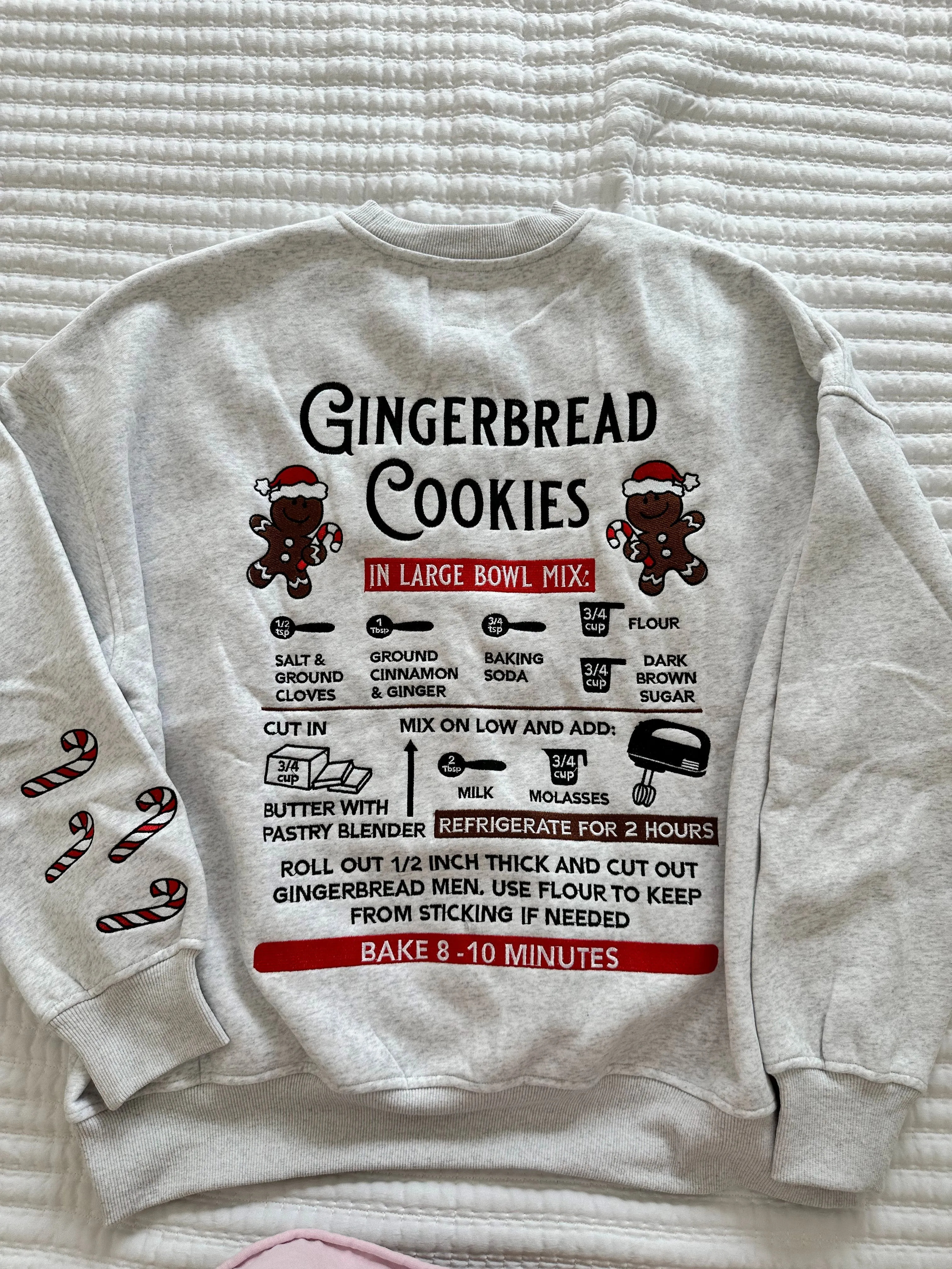Pearl Gingerbread Recipe Christmas Embroider Sweatshirt