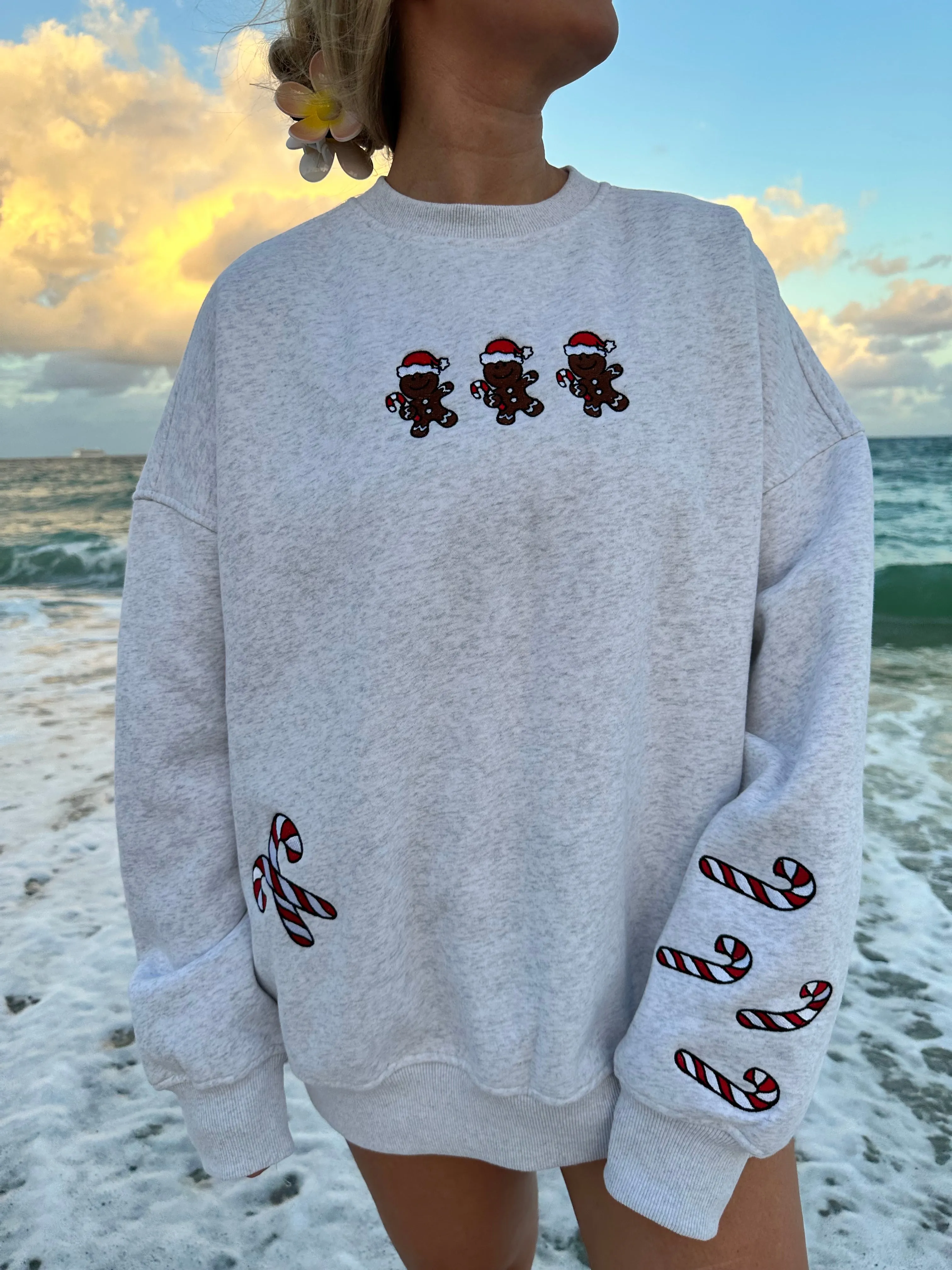 Pearl Gingerbread Recipe Christmas Embroider Sweatshirt