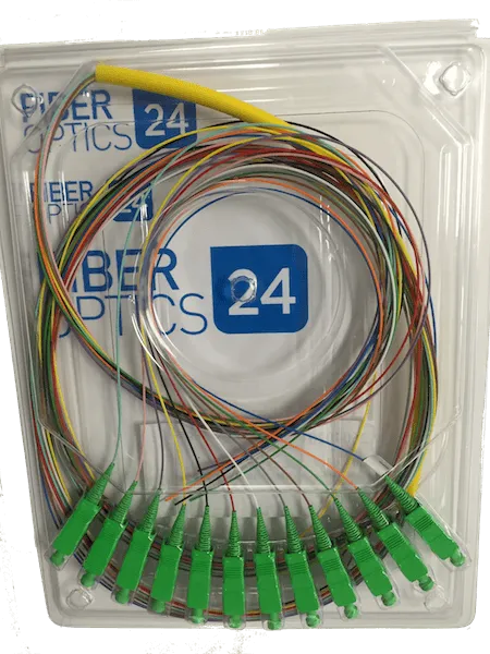 Pigtail set -12 Colour Strand SM/SC – APC Connector - 1,8m, Corning glass