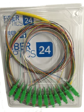 Pigtail set -12 Colour Strand SM/SC – APC Connector - 1,8m, Corning glass