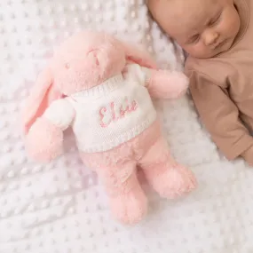 Pink Bunny With Personalised Embroidered Jumper
