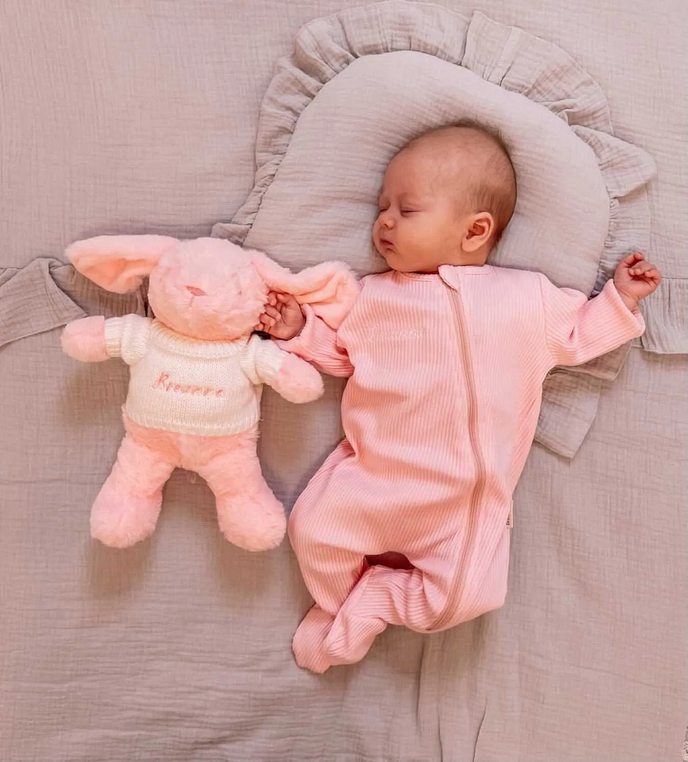 Pink Bunny With Personalised Embroidered Jumper