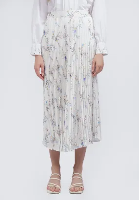 Printed Pleats Maxi Skirt