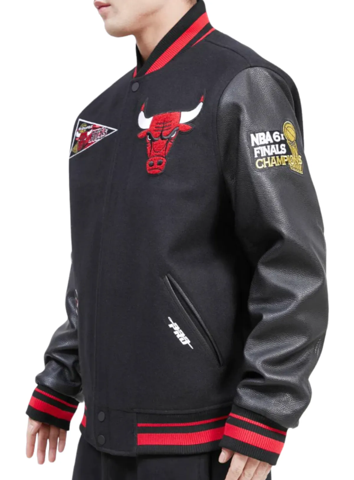 Pro Standard Jacket - Chicago Bulls Flag Logo Wool Varsity - Black - BCB656015-BRK