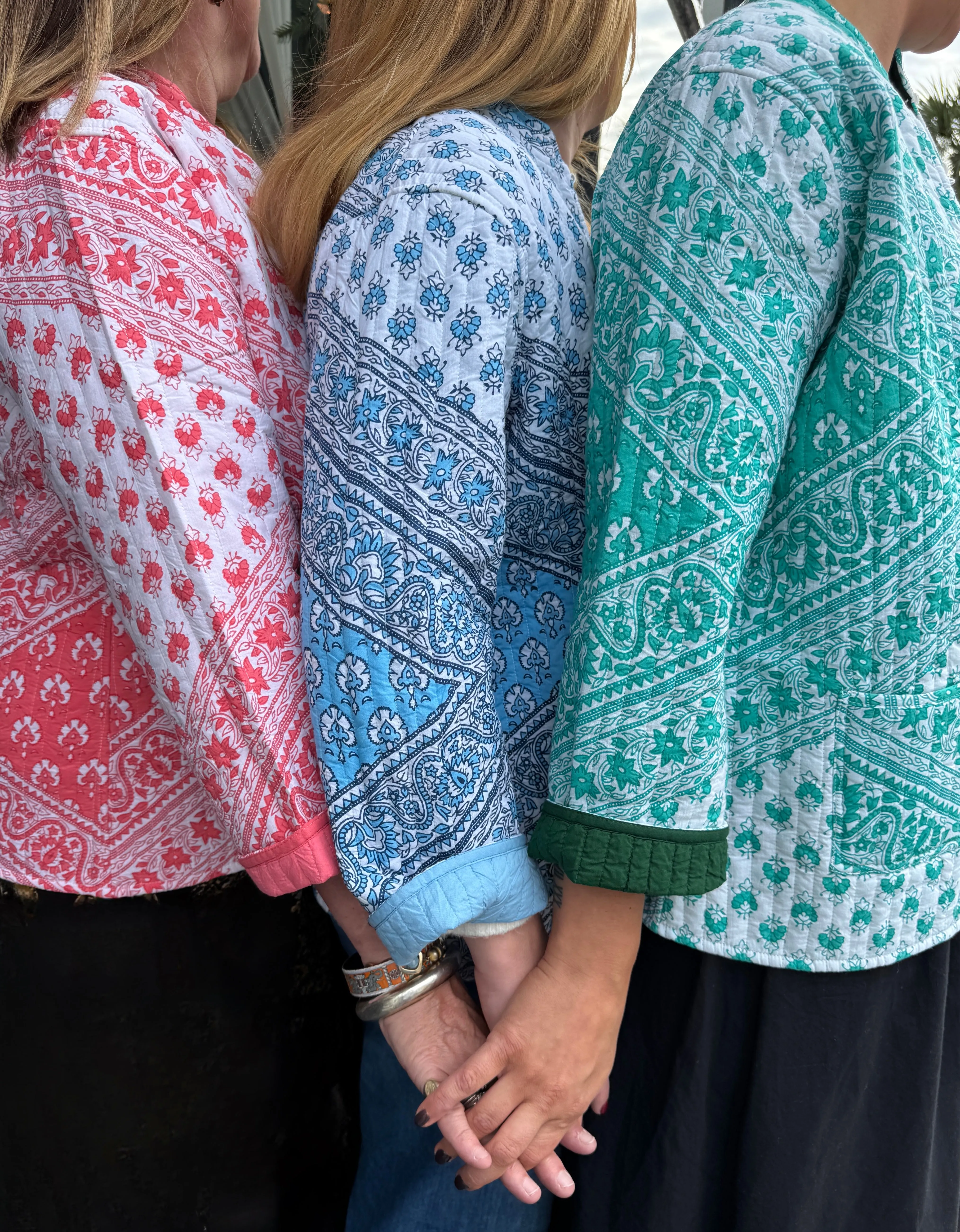 Quilted Jacket Sea Glass Green Bandana