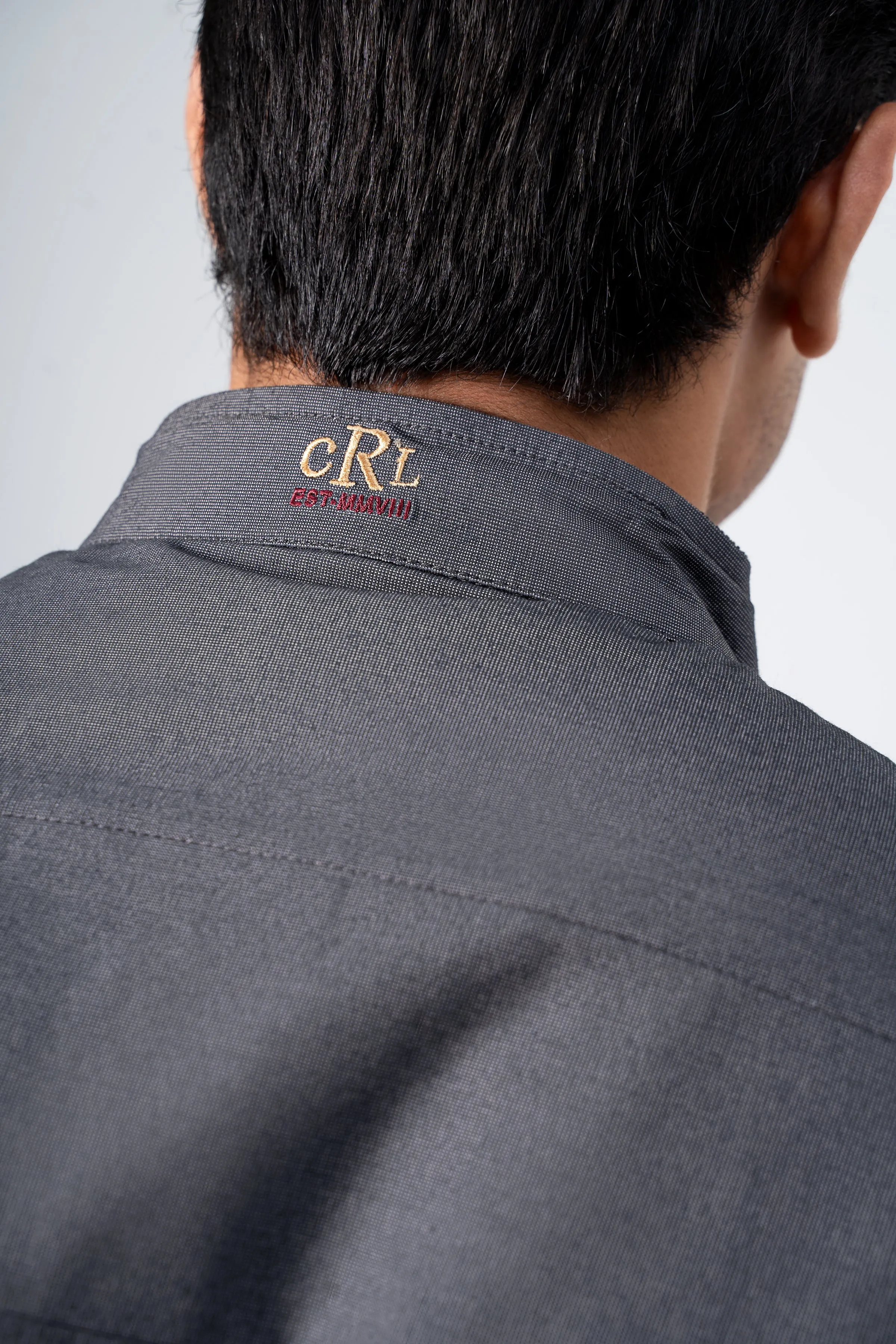 Quilted Textured Jacket Charcoal