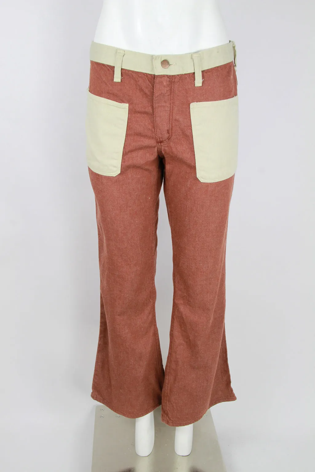 Rare Vintage 1970s Wrangler Blue Bell Bell bottom jeans - Terracotta - S