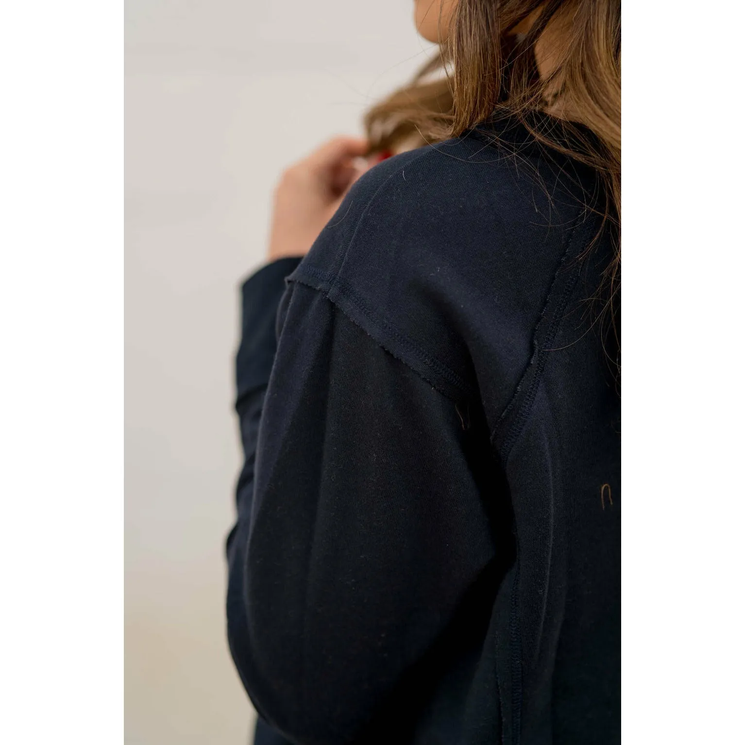 Raw Stitched Solid Trim Sweatshirt