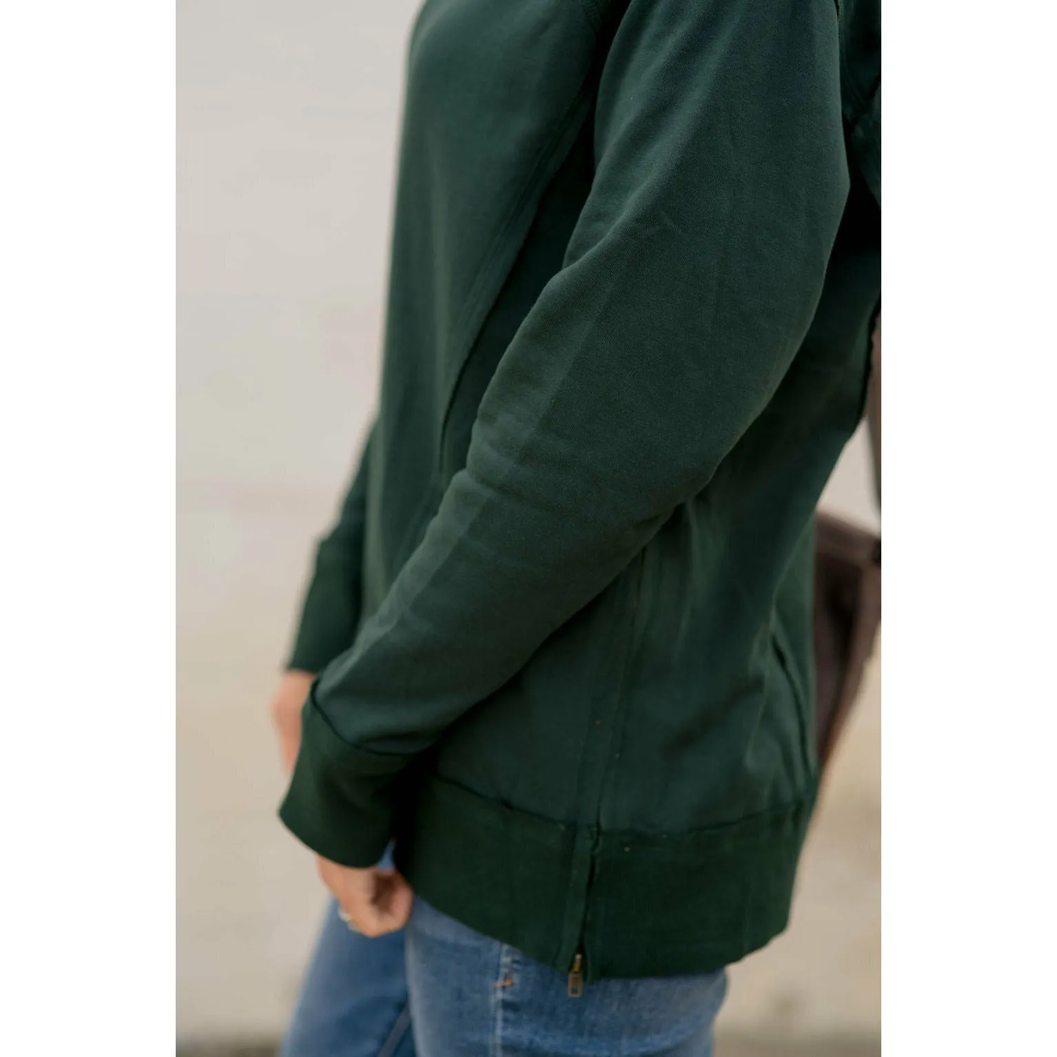 Raw Stitched Solid Trim Sweatshirt