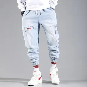 Retro Men’s Loose Straight Pants - Plus Velvet Denim