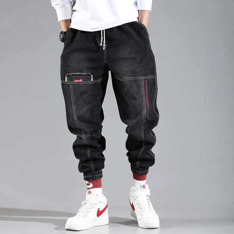 Retro Men’s Loose Straight Pants - Plus Velvet Denim