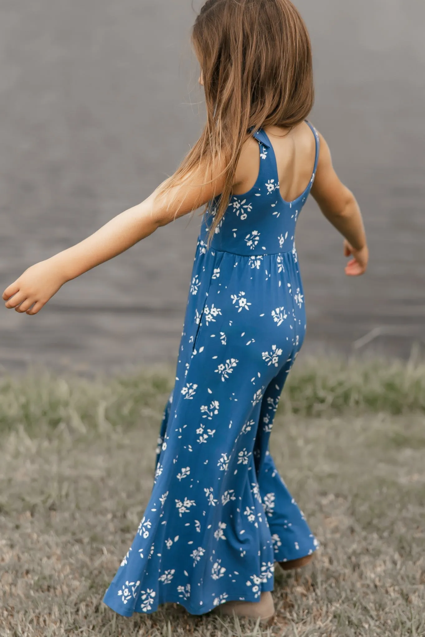 Rita Tie Romper (indigo floral)