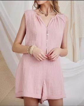 Rose Button Down Romper