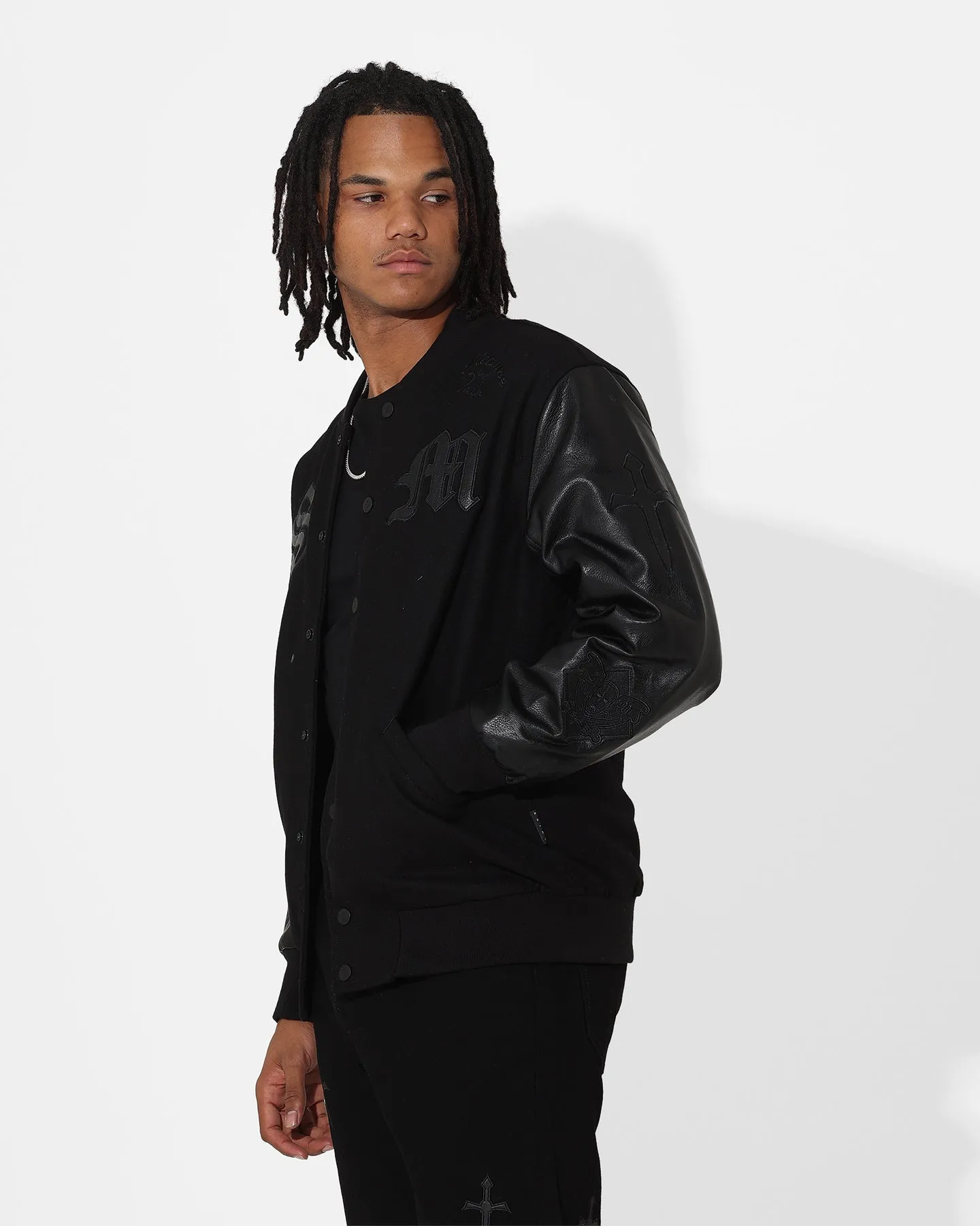 Saint Morta Graveyard Varsity Jacket Black/Black