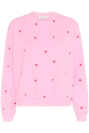 Saint Tropez 30513176 DagnaSZ Pink Jumper with Red Hearts