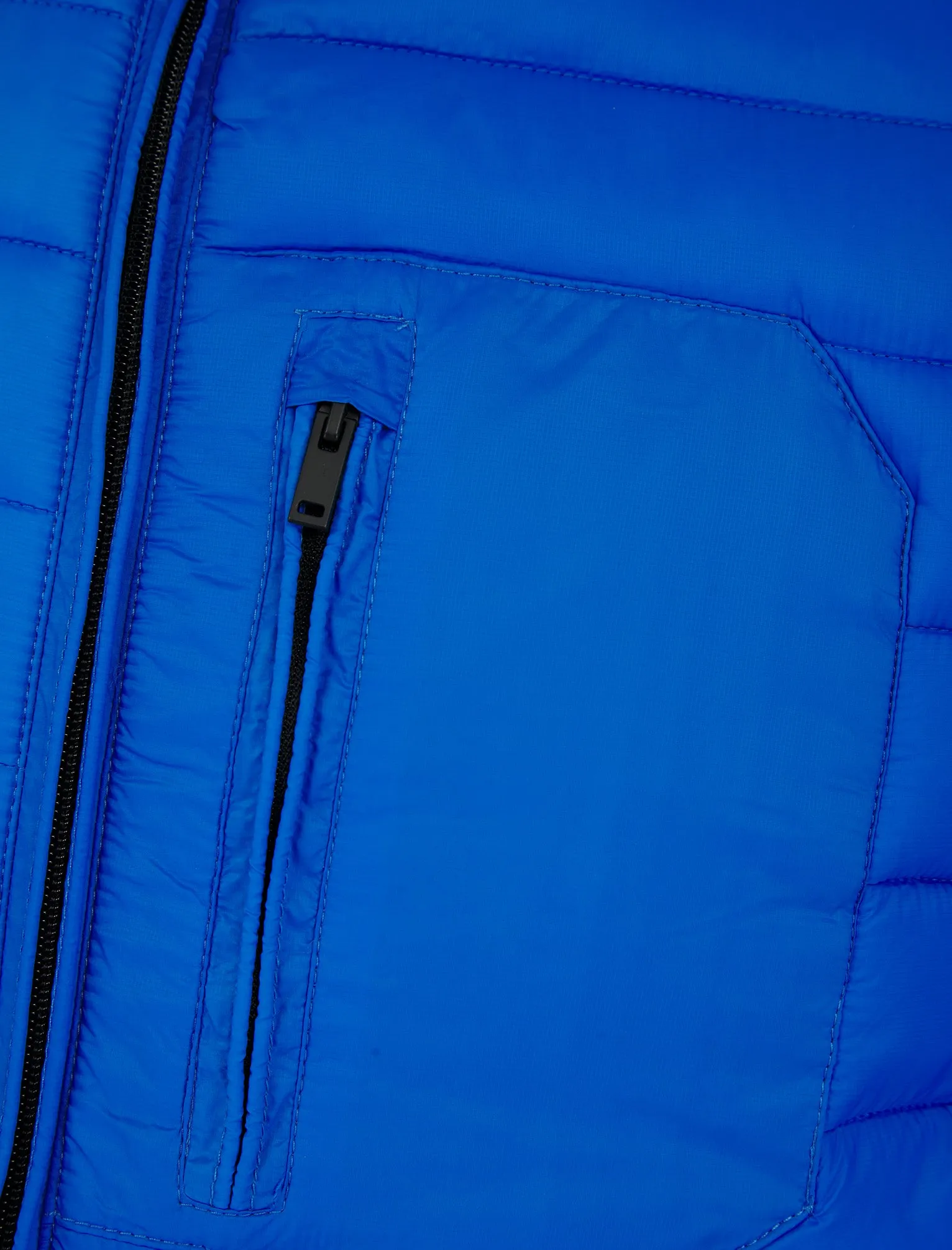 Samoset Quilted Puffer Jacket with Hood in French Blue - Tokyo Laundry